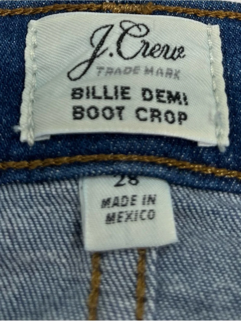 J. Crew Mid Wash Blue Straight-Leg Jeans with Subtle Distress